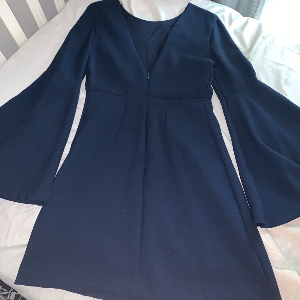 ZARA short long-sleeve cocktail dress low back